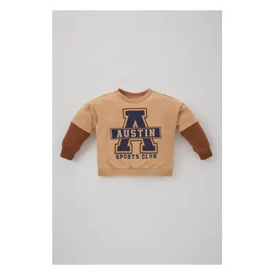 DEFACTO Baby Boy Crew Neck Printed Sweatshirt