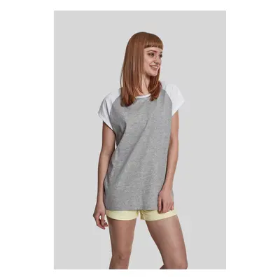 Women's contrasting raglan T-shirt grey/white