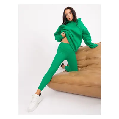 Green casual set with sweatshirt