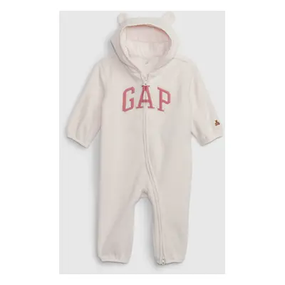 GAP Baby fleece jumpsuit with logo - Girls