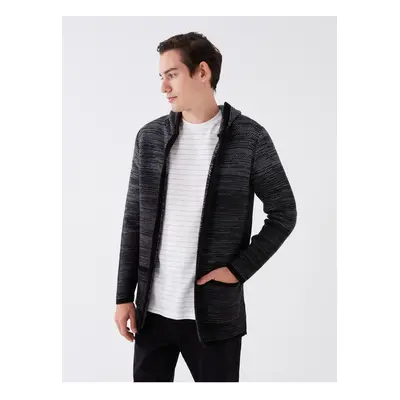 LC Waikiki Men's Hooded Long Sleeve Knitwear Cardigan