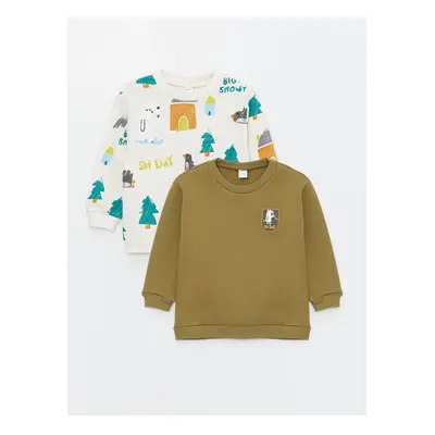 LC Waikiki Crew Neck Printed Long Sleeve Baby Boy Sweatshirt Pack