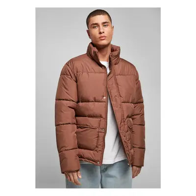 Short Puffer Jacket - brown