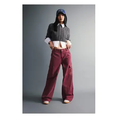 DEFACTO Cool Wide Leg Cargo Gabardine Trousers