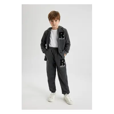 DEFACTO Boy's Waist Tie Elastic Leg Pocket Polar Fleece Jogger Sweatpants