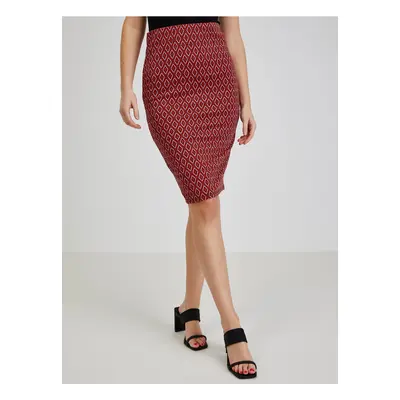 Red Women's Patterned Pencil Skirt ORSAY - Ladies