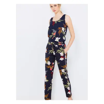 Dark blue floral trousers CAMAIEU - Women