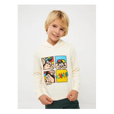 LC Waikiki Nostalgic Monkey Printed Long Sleeve Unisex Kids Hoodie