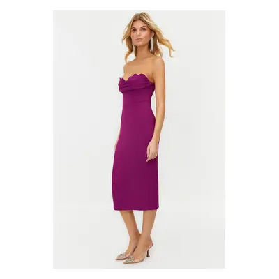 Trendyol Plum Fitted Woven Dress