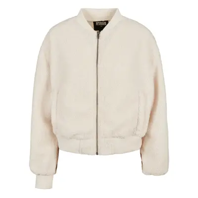 Women's Oversized Jacket Sherpa Bomber Jacket whitesand