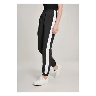 Women's striped crumpled pants blk/wht