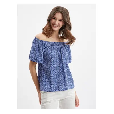 Orsay Blue Ladies Patterned Blouse - Women