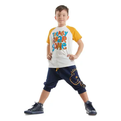 Denokids Roarsome Dino Boy's Summer T-shirt Capri Shorts Set