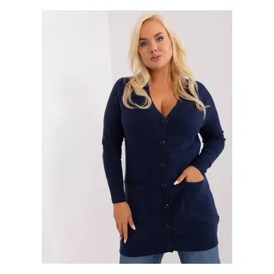 Plus size navy blue sweater with viscose