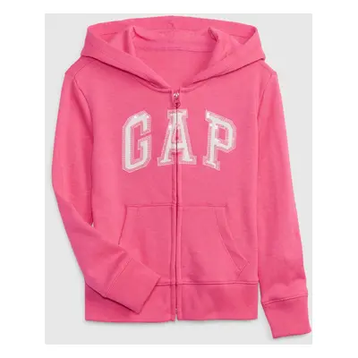 Pink girls' sweatshirt logo french terry GAP