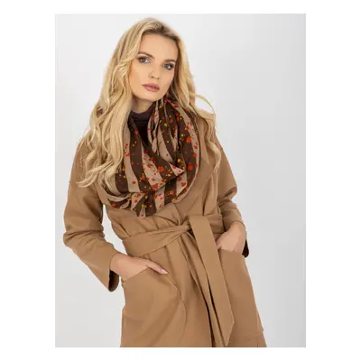 Women's beige scarf with prints