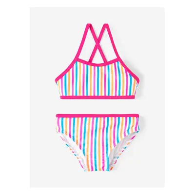 White Girly Striped Swimwear name it Ziza - Girls