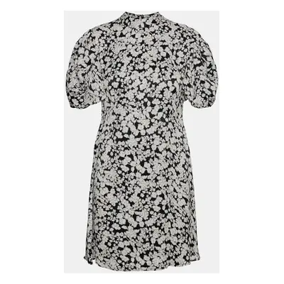 White and black floral dress with balloon sleeves VERO MODA Lydia - Women