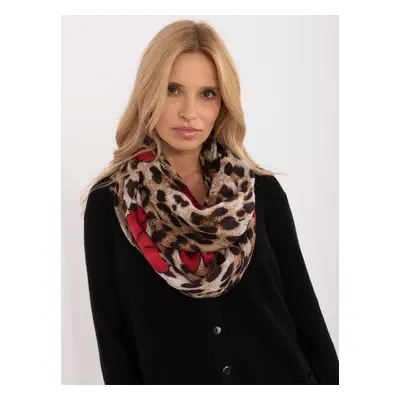 Beige women's scarf with animal print