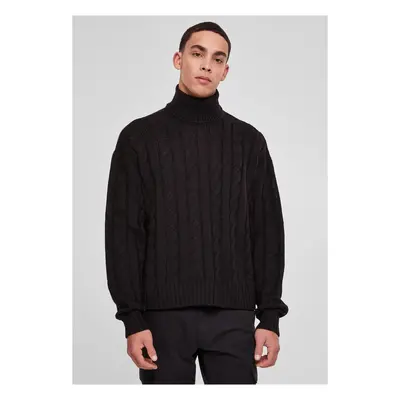 Boxy Roll Neck Sweater Black