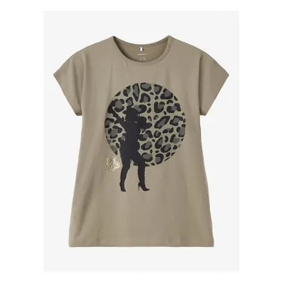 Khaki Girly T-shirt name it Just Dance - Girls