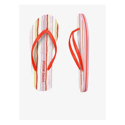 Pink and red striped flip-flops VERO MODA Selma - Women