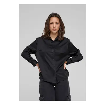 Women's satin shirt black