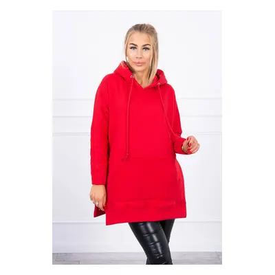 Insulated sweatshirt with red side slits