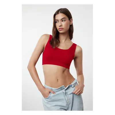 Trendyol Red Seamless Non-wired Cupless Bralette Knitted Bra