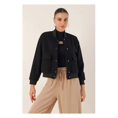 Bigdart Double Pocket Crop Jacket - Black