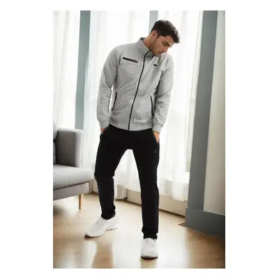 51357 Dewberry Plus Size Mens Tracksuit Set-GREY