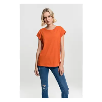 Women's T-shirt with extended shoulder rust orange