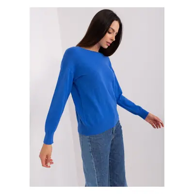 Dark blue classic sweater with cotton