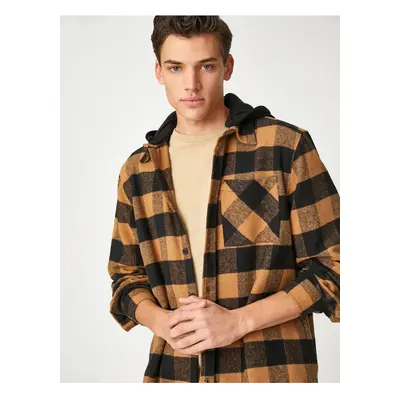 Koton Plaid Lumberjack Shirt Pockets Collar Detailed Buttons