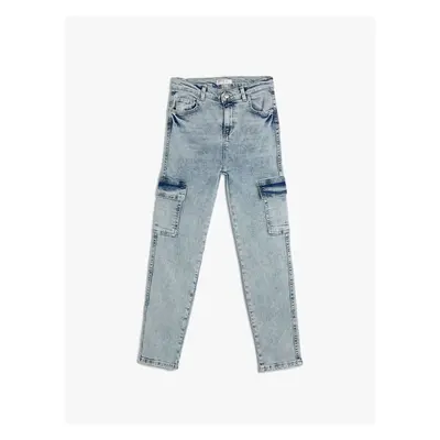 Koton Denim Trousers Cotton Covered Pocket Detail - Slim Jean