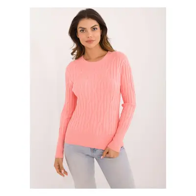 Classic orange sweater with a round neckline