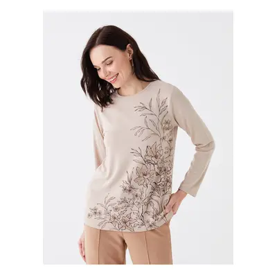 LC Waikiki Crew Neck Floral Long Sleeve Women's T-Shirt