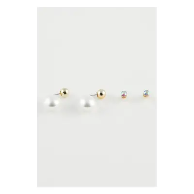 DEFACTO Women's 2-Piece Pearl Earrings