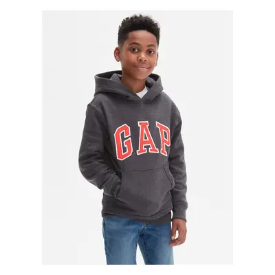 Grey boys' sweatshirt GAP Logo hoodie