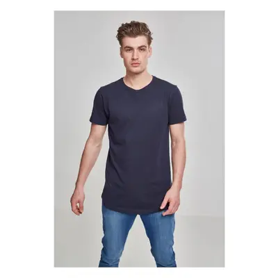 Shaped long T-shirt in a navy design