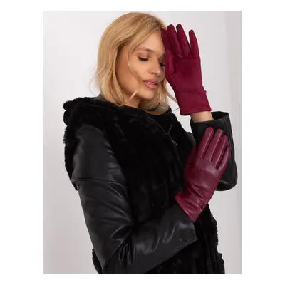 Burgundy, elegant women's gloves