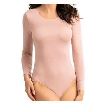 Women's long-sleeved bodysuit Sara - powder pink