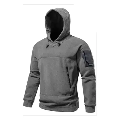 60343 Dewberry Warm Outdoor Hooded Mens Fleece-DARK GREY