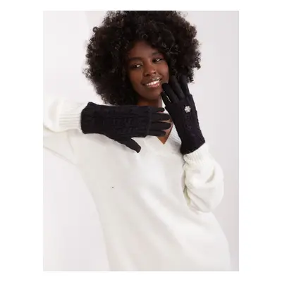 Black two-piece winter gloves