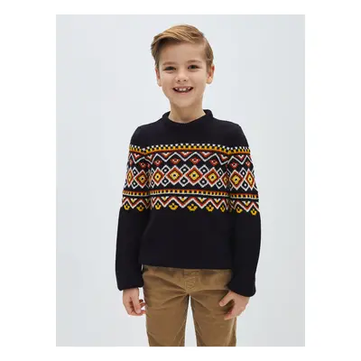 LC Waikiki Crew Neck Patterned Long Sleeve Boy's Knitwear Sweater