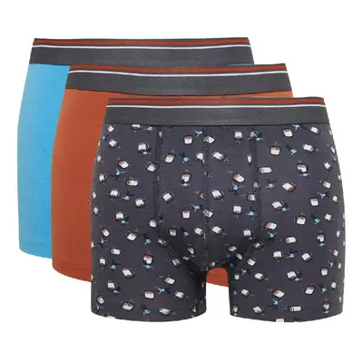 DEFACTO Men's Patterned 3-Pack Boxer