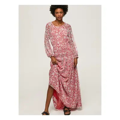 White and Red Women Patterned Maxi-dress Pepe Jeans - Women