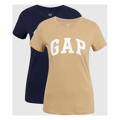 Beige women's T-shirt GAP Logo franchise classic t-shirt, 2pcs