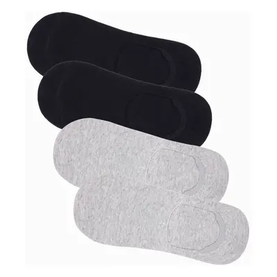 Ombre Men's foot socks 4-pack - grey-black OM-SOSS