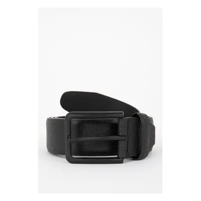 DEFACTO Men's Rectangular Buckle Faux Leather Classic Belt